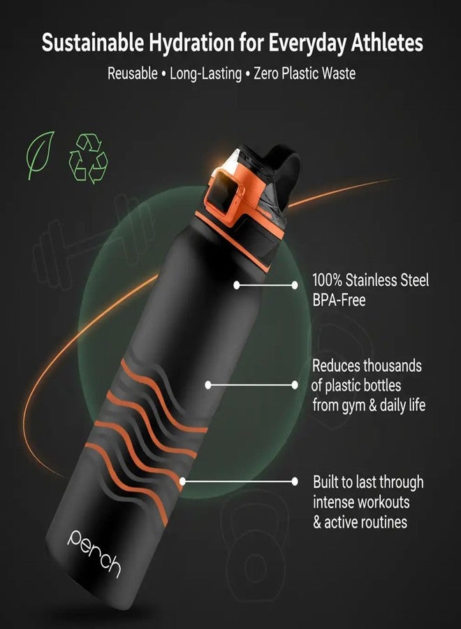 Perch Apex Hot and Cold Stainless Steel Water Bottle 740ml | Triple-Layer Vacuum Insulated 3D Printed Bottle | ISI Certified, Leakproof & BPA-Free | Gift for Men & Women | Wave - Image 3